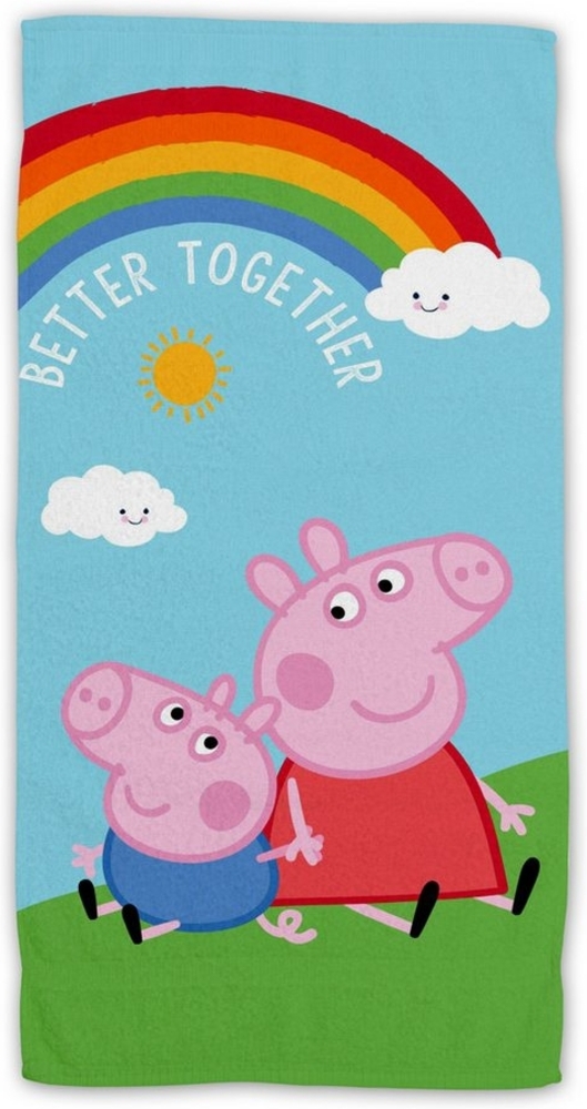 Strandtücher Peppa Pig, Frottee (Peppa Pig Kinder Handtuch Badetuch Saunatuch Peppa Wutz Schorsch Wutz, 1-St) Bild 1