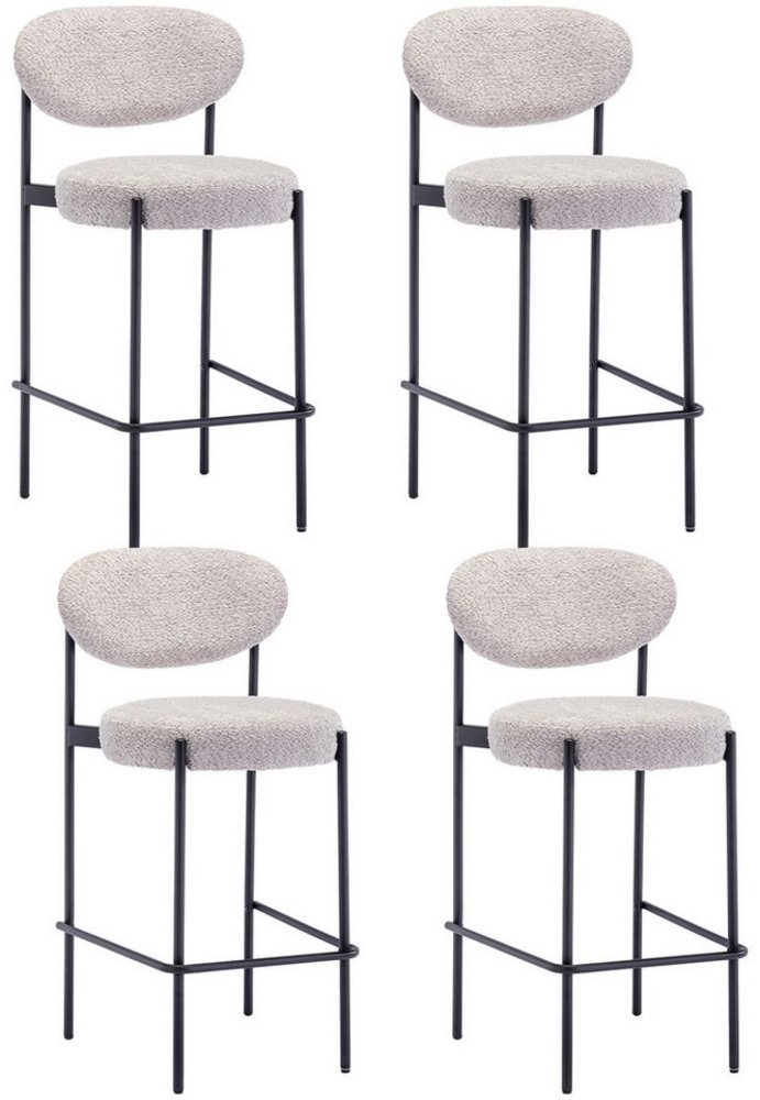 WAHSON OFFICE CHAIRS Barhocker 2er Set, Teddystoff mit Metallbeine Moderner Küchenhocker Thekenhocker (4 St) Bild 1