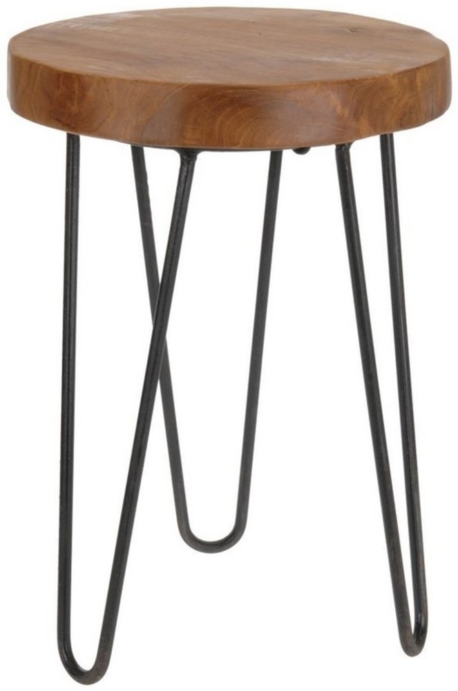 Spetebo Beistelltisch Hocker aus Teak Holz - 42 cm (Packung, 1-St, Holz Hocker), Beistelltisch Sitzhocker Pflanztisch Bild 1