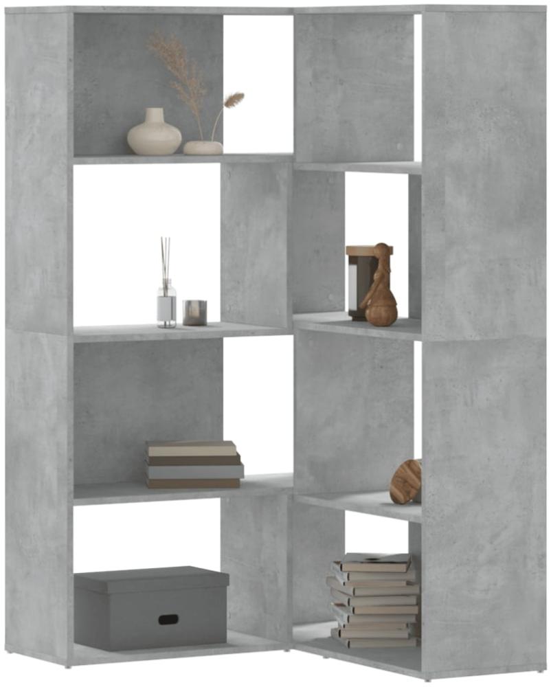 vidaXL Eck-Bücherregal 4 Böden Betongrau 85x85x140 cm Holzwerkstoff 3307813 Bild 1