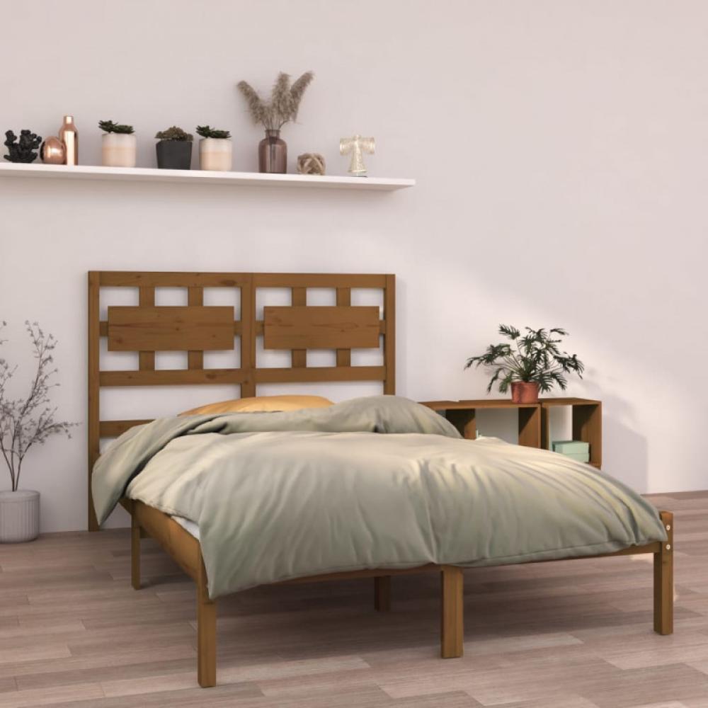 vidaXL Massivholzbett Honigbraun 150x200 cm Bild 1