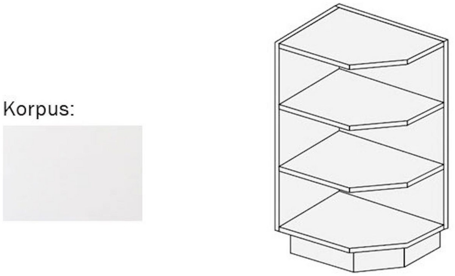 Feldmann-Wohnen Eckschrank ESSEN TREND (1-St) 30cm weiß mit 3 Ablageböden Bild 1