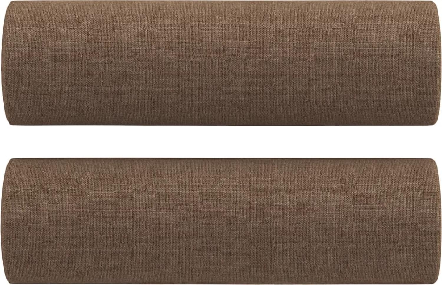 vidaXL Zierkissen 2 Stk. Braun Ø15x50 cm Stoff Bild 1