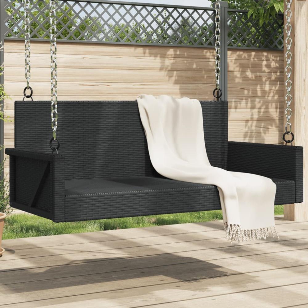 vidaXL Hängebank Schwarz 119x56x48 cm Poly Rattan 365625 Bild 1