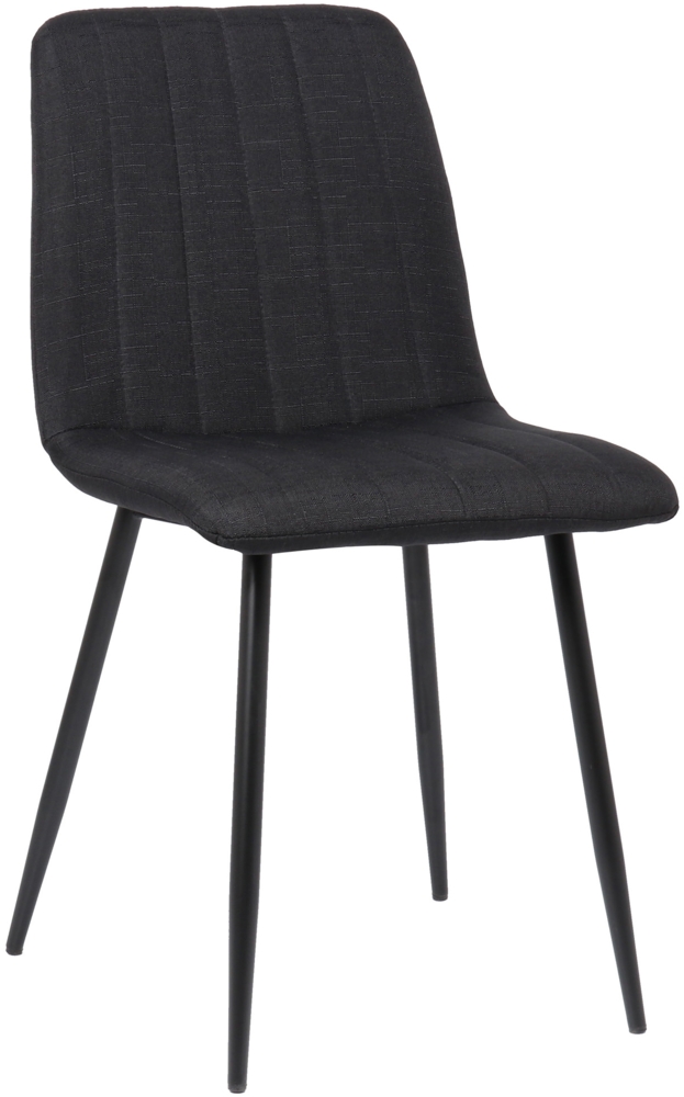 DELUKE® Stuhl LENZ Stoff - 88 x 45 x 53 cm, schwarz, Metall Gestell Stühle Esszimmerstühle Stuhl Esszimmer Esstisch Stühle Küchenstuhl Bild 1