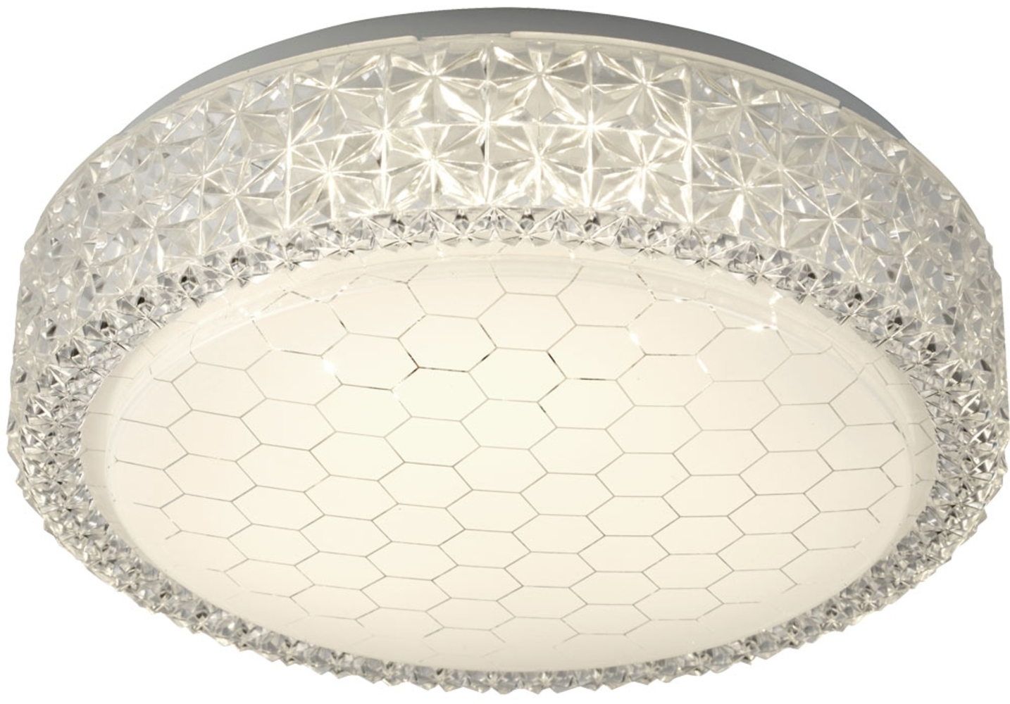 LED Deckenlampe mit Wabenmuster und Kristallrand Bild 1