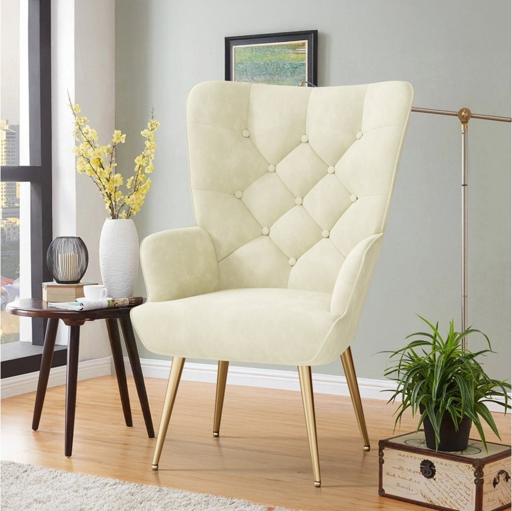 HawthyHome Polsterstuhl Eleganter Polstersessel, Schminktisch Stuhl mit Metallbeinen (1 St), Perfekt für Wohnzimmer, Schlafzimmer oder Schminktisch Bild 1