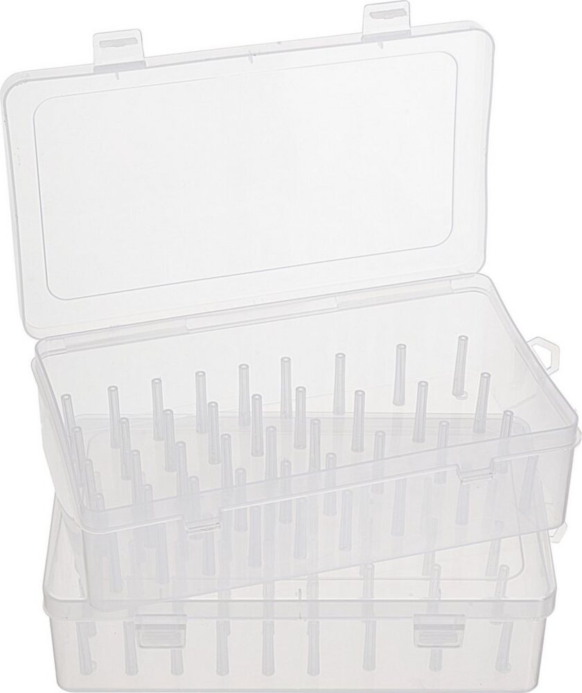 VBS Aufbewahrungsbox Nähgarnbox, für 42 Spulen 23 cm x 13,5 cm x 6,3 cm 2er-Pack Bild 1