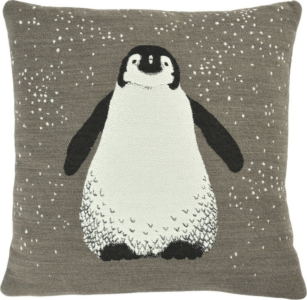 Annimuck Kissenhülle SANDER * Kissenhülle Ping 45x45 cm in granit Pinguin Weihnachten, (1 Stück) Bild 1