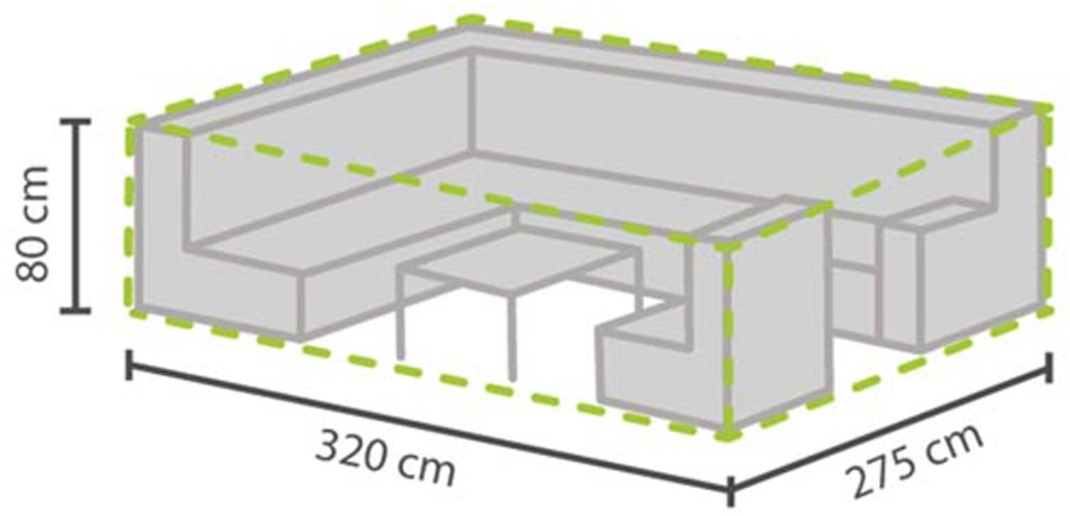 Perel Wetterfeste Schutzhülle Abdeckung für rechteckiges Garten Lounge Set, 320x275x80 Bild 1