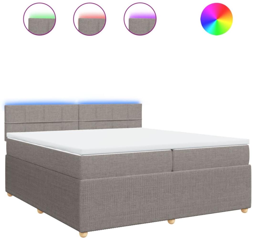 vidaXL Boxspringbett mit Matratze Taupe 200x200 cm Stoff 3289867 Bild 1