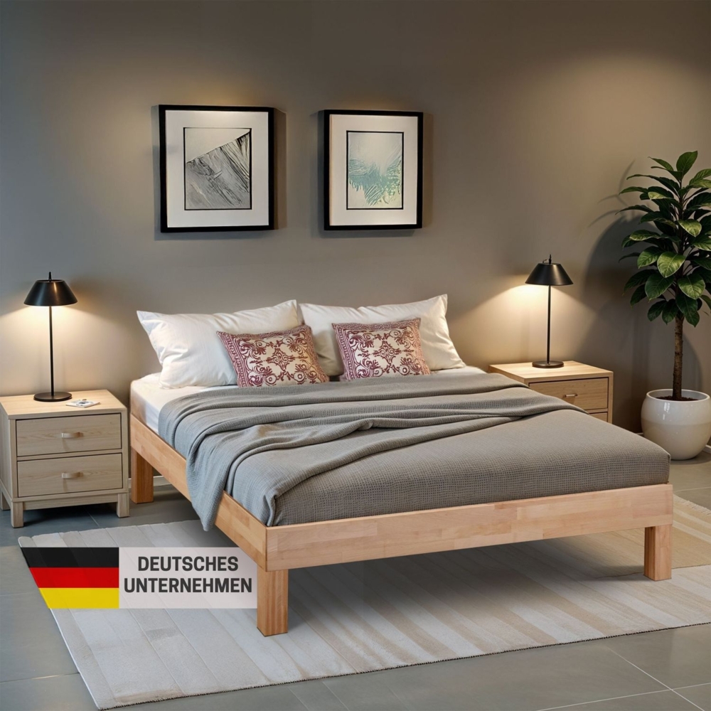 Bett LEAH 140x200 cm ohne Kopfteil Farbe: Buche Bild 1