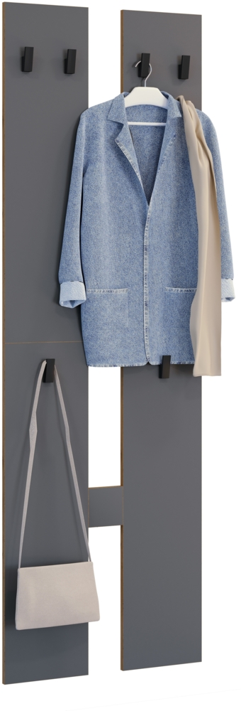 VCM Dielenmöbel Salia 920771 Anthrazit H. 140 x B. 57 x T. 2 cm Bild 1