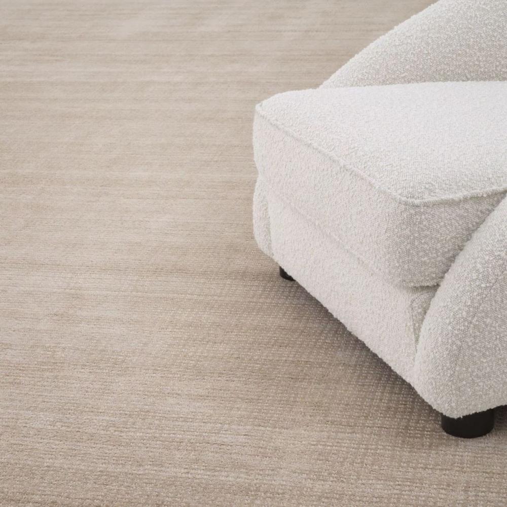 Casa Padrino Luxus Woll & Viskose Teppich Beige 300 x 400 cm - Handgewebter Wohnzimmer & Hotel Teppich - Wohnzimmer Deko Accessoires - Luxus Qualität Bild 1