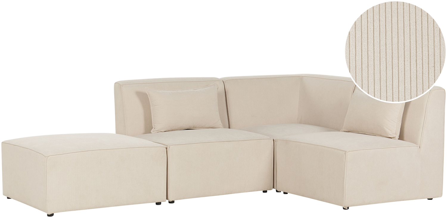 Sofa mit Ottomane LEMVIG Helles Beige Linksseitig Bild 1