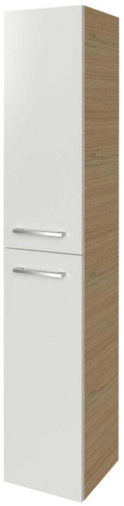 Fackelmann B.STYLE Hochschrank rechts, 30 cm breit, Weiß/Braun Bild 1