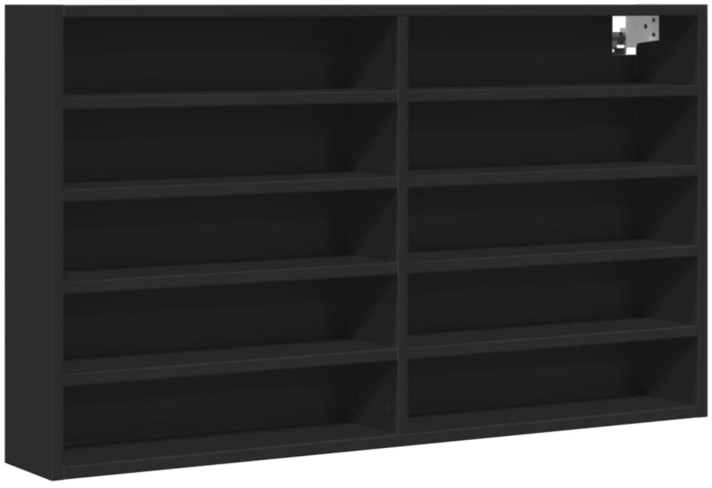 vidaXL Vitrinenschrank Schwarz 100x15x58 cm Holzwerkstoff 847927 Bild 1