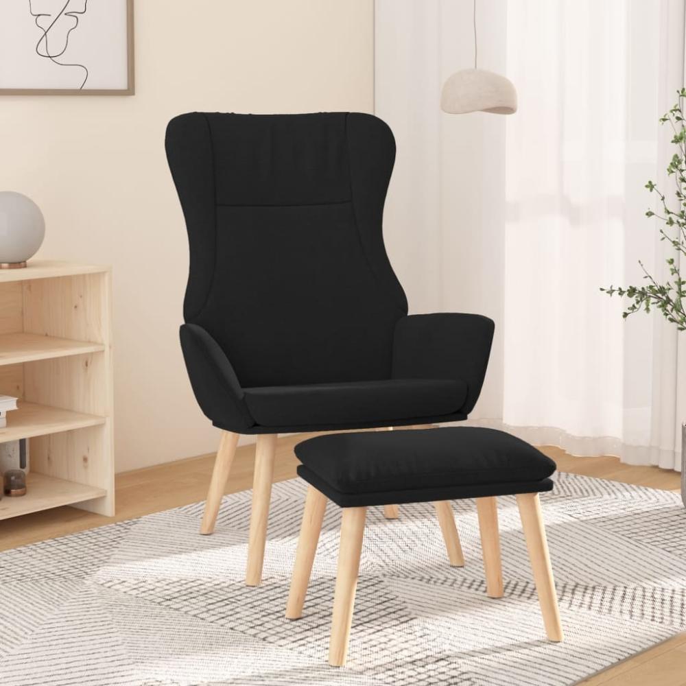 Relaxsessel mit Hocker Schwarz Stoff [3097888] Bild 1