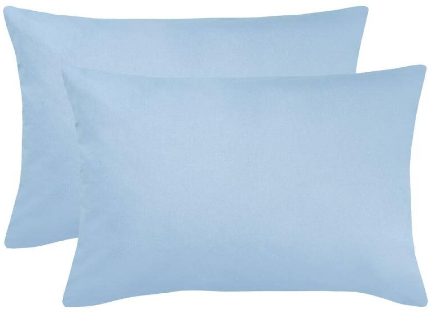 BettwarenShop Single Jersey Kissenbezug Ulm 2er Pack|40x60 cm| hellblau Bild 1