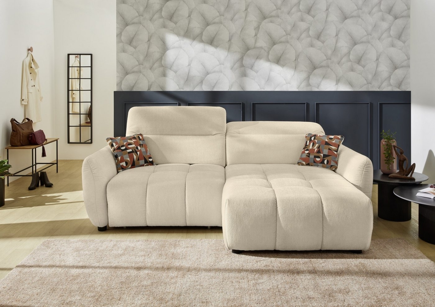 Jockenhöfer Gruppe Ecksofa Zoom, L-Form, 140kg Belastbarkeit je Sitzplatz, 60cm elektromotorische Sitztiefenverstellung,USB-Ladeports,Kopfstützen Bild 1