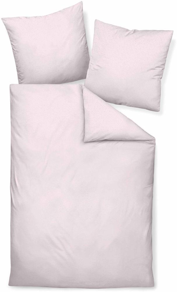 Janine Soft Seersucker Bettwäsche, Zartrosa, 200x200 / 2 x 80 x 80 cm Bild 1