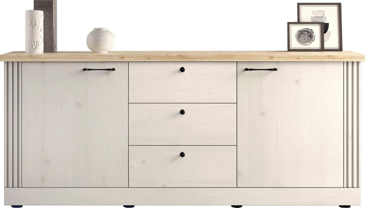 Home affaire Sideboard Country Breite 211 cm, Kommode 2 Türen u. 3 Schubkästen, Anrichte, im Landhausstil, viel Stauraum, mit Metallgriffe, MDF Rahmen Bild 1