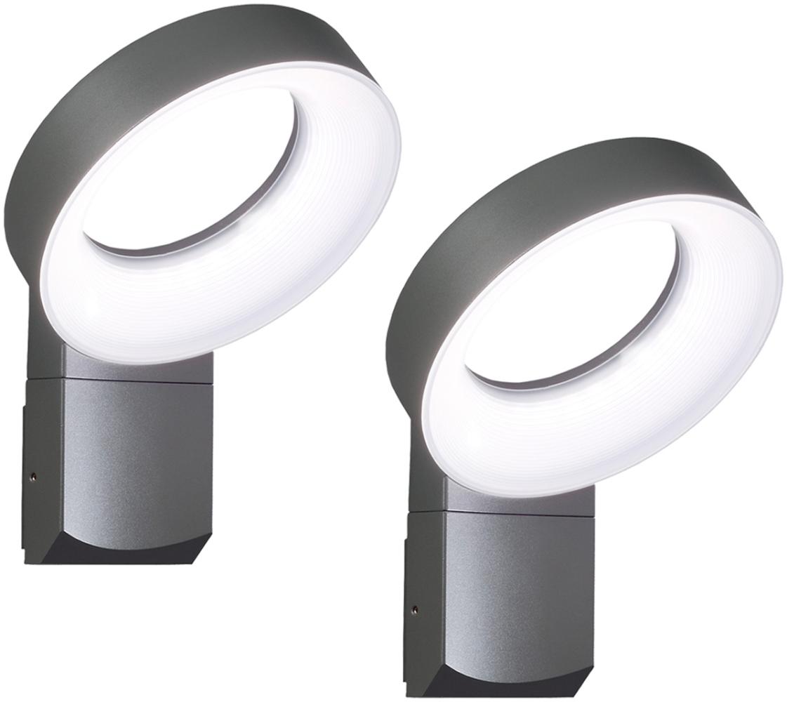 2er-Set Auffällige Wandleuchten ASTI, anthrazit, 18W HP-LED, 1400 Lumen, 5000K Bild 1