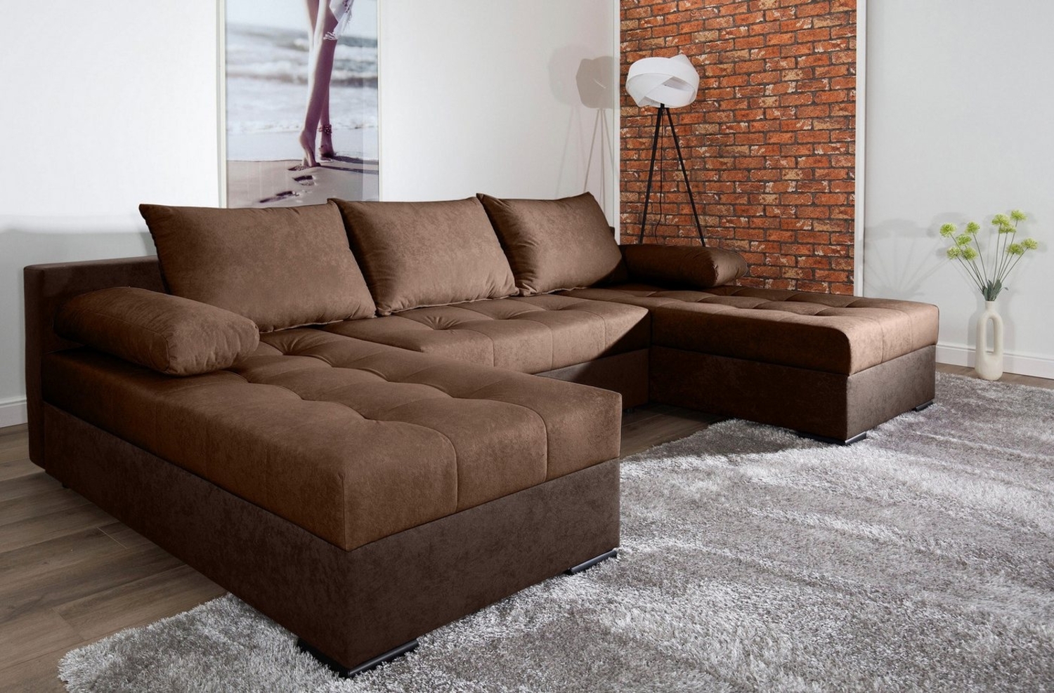 COLLECTION AB Wohnlandschaft Josy, U-Form, Schlafsofa mit Bettkasten, flexible Recamiere, Breite: 269cm, inklusive Rückenkissen Bild 1