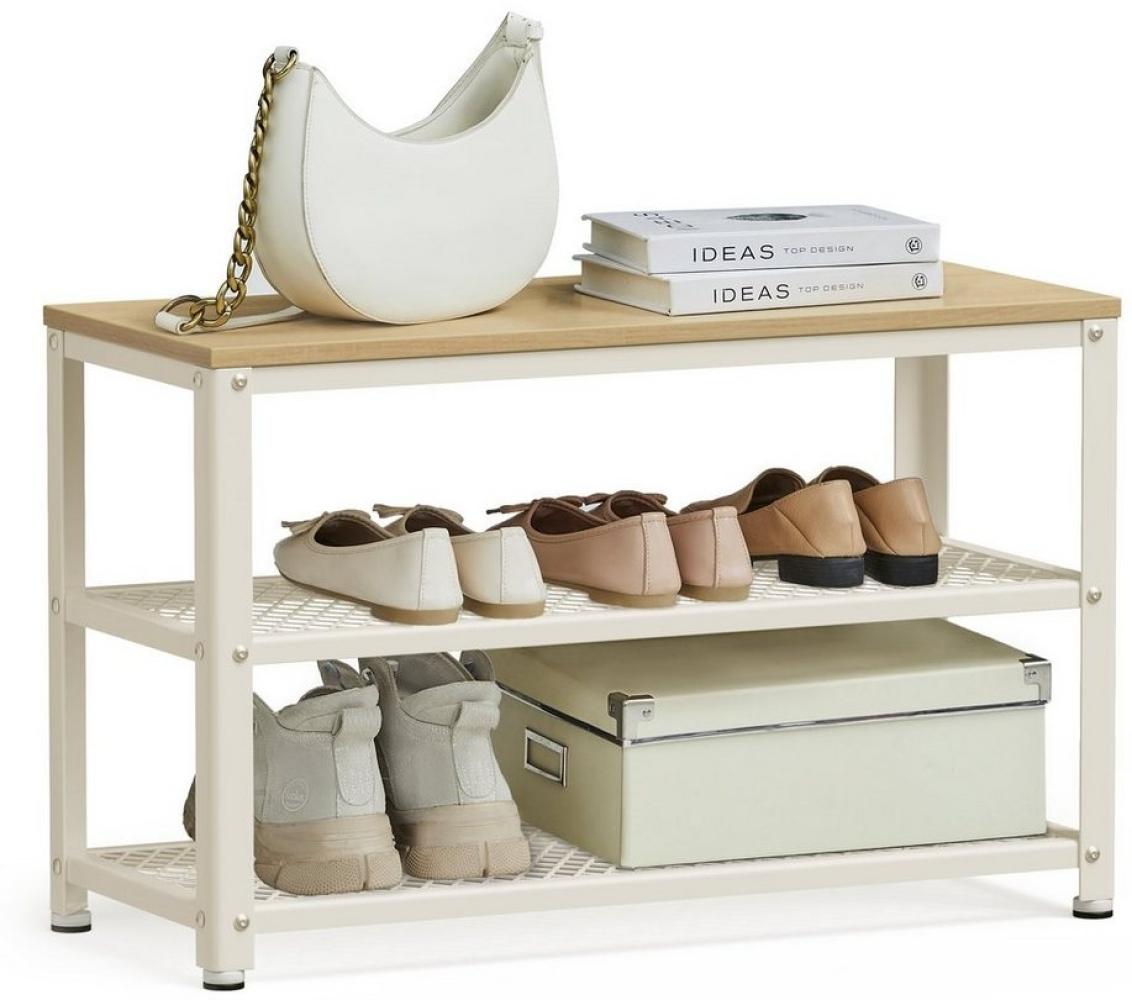 Vasagle Schuhbank Ablage für 6-8 Paar Schuhe, Stahl / Holzspanplatte beige, 73 x 30 x 45 cm Bild 1