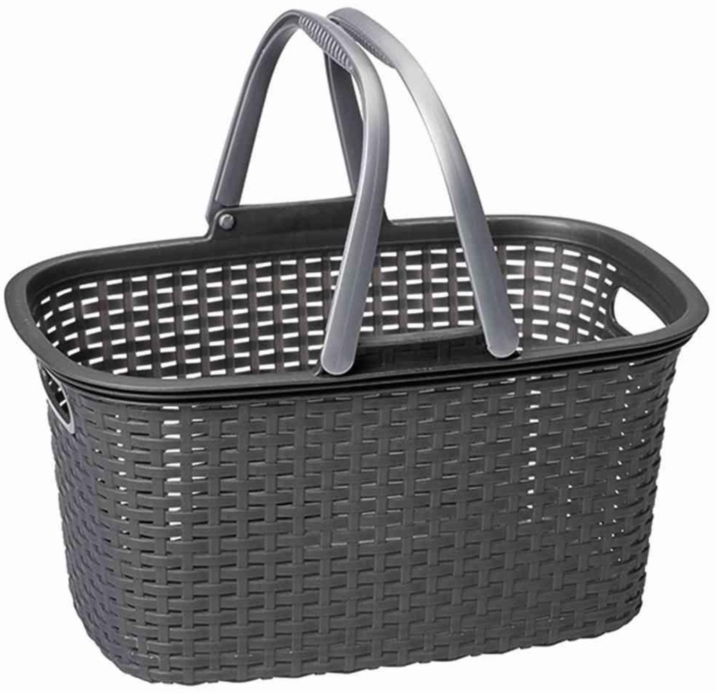 Rival Einkaufskorb "Rattan" Kunststoff mit 2 Griffen Bild 1