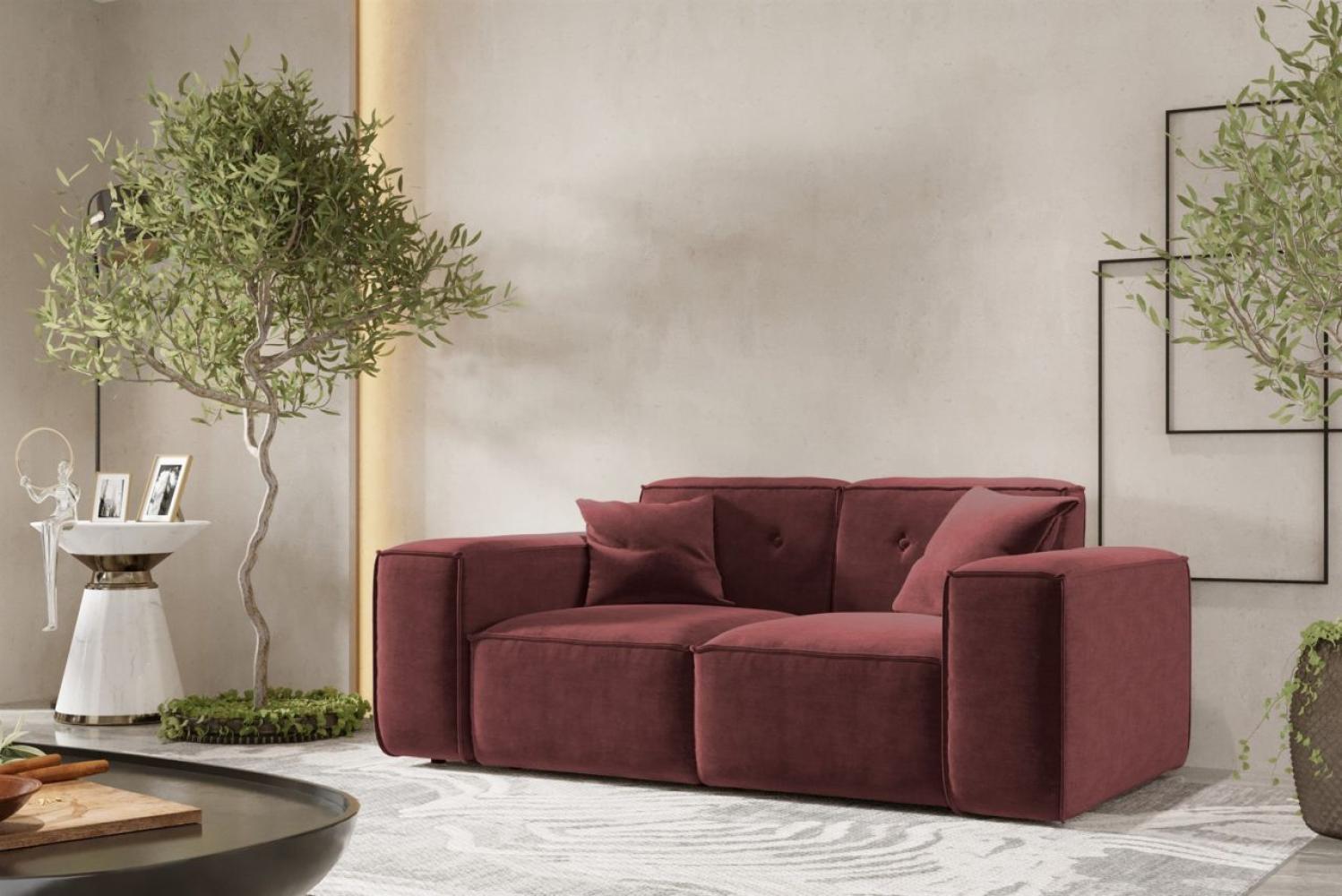 Sofa Designersofa CESINA 2-Sitzer in Stoff Perfect Harmony Bordeauxrot Bild 1