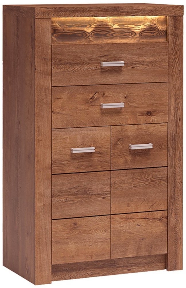 Lomadox Kommode INGENIO-161, Hochkommode Sideboard Highboard Wohnzimmerschrank modern in braun Bild 1