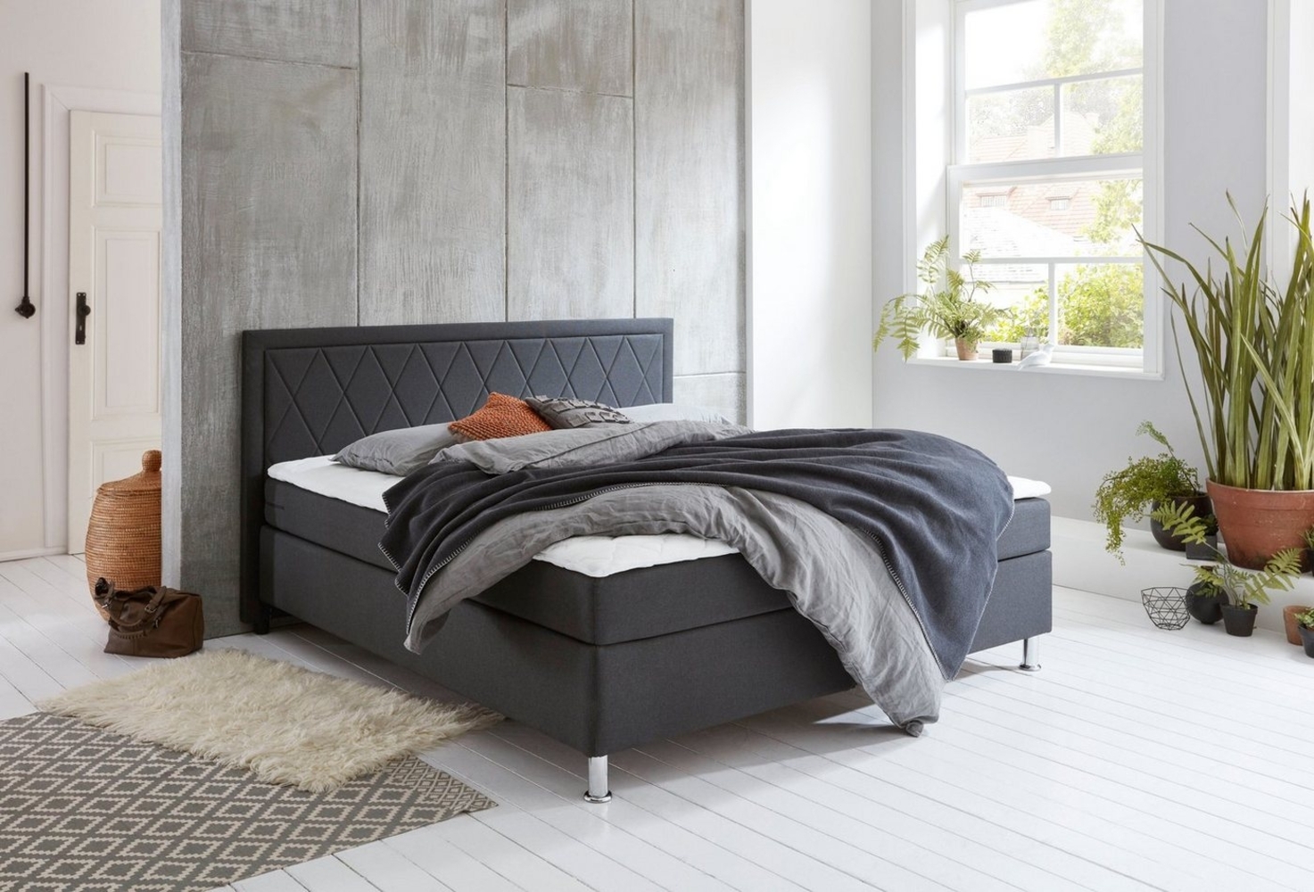 ATLANTIC home collection Boxbett Helen, Tonnentaschenfederkern-Matratze und Topper, wahlweise mit Bettkasten Bild 1