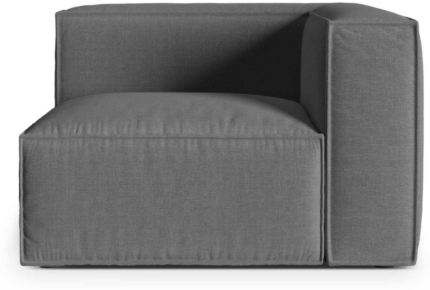 Micadoni Eckmodul Nuria 1-Sitzer Strukturierter Stoff Grau Bild 1