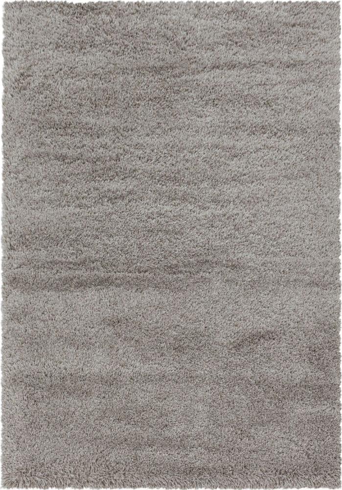 Hochflor Teppich Francesca rechteckig - 140x200 cm - Beige Bild 1