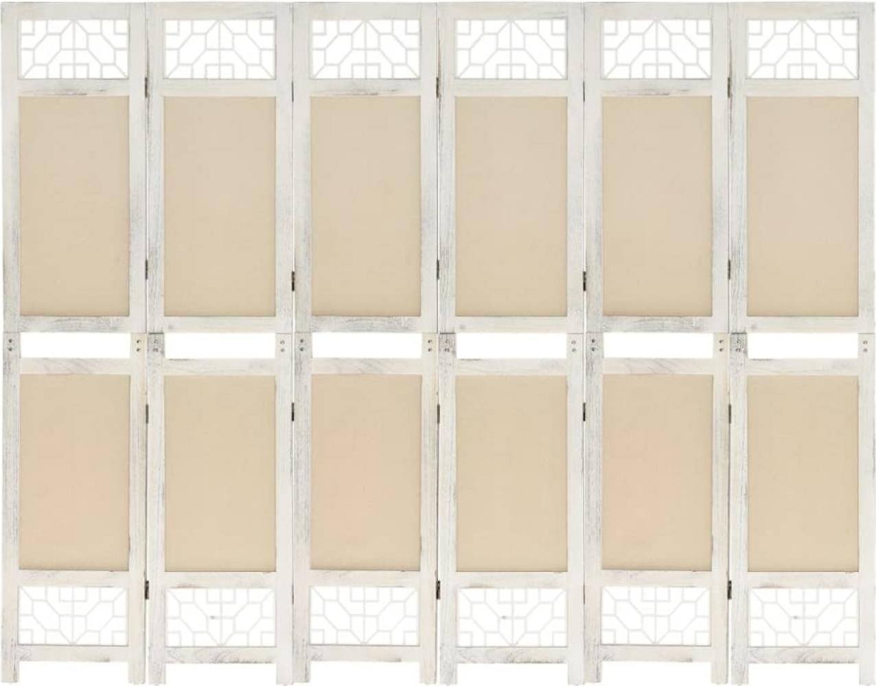 vidaXL 6-tlg. Raumteiler Creme 210x165 cm Stoff 338561 Bild 1