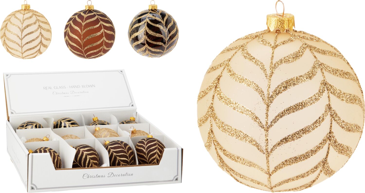 Glaskugel Goldglitzer CHRISTMAS Bild 1