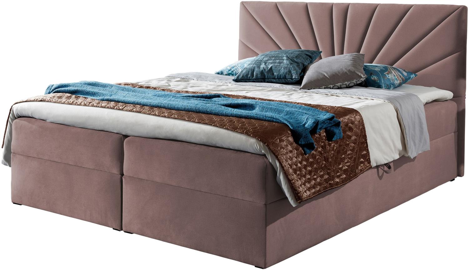 Boxspringbett Trifoli IV, Rosa, 140 x 200 cm Bild 1