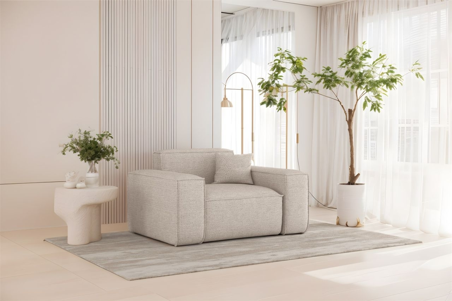 Sessel Designersessel CELES PREMIUM in Stoff Artico Creme Bild 1