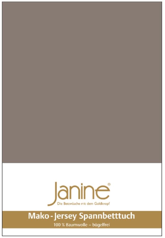 Janine Mako Jersey Spannbetttuch Bettlaken 180 - 200 x 200 cm OVP 5007 57 taupe Bild 1