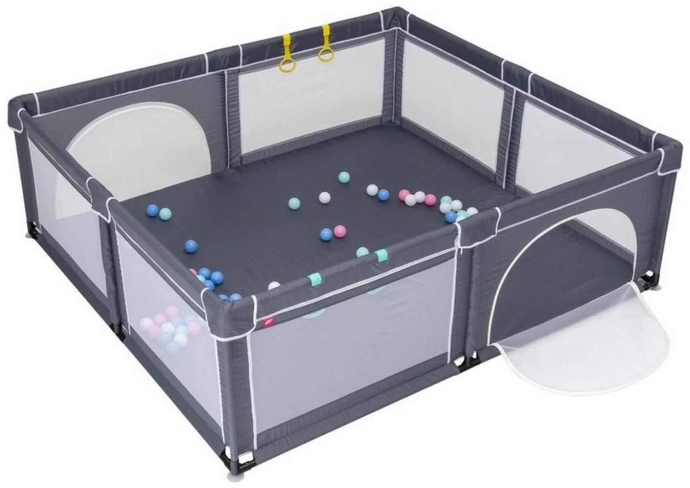 COSTWAY Laufstall Laufgitter, mit 50 Bälle, 206 x 185,5 x 68cm Bild 1