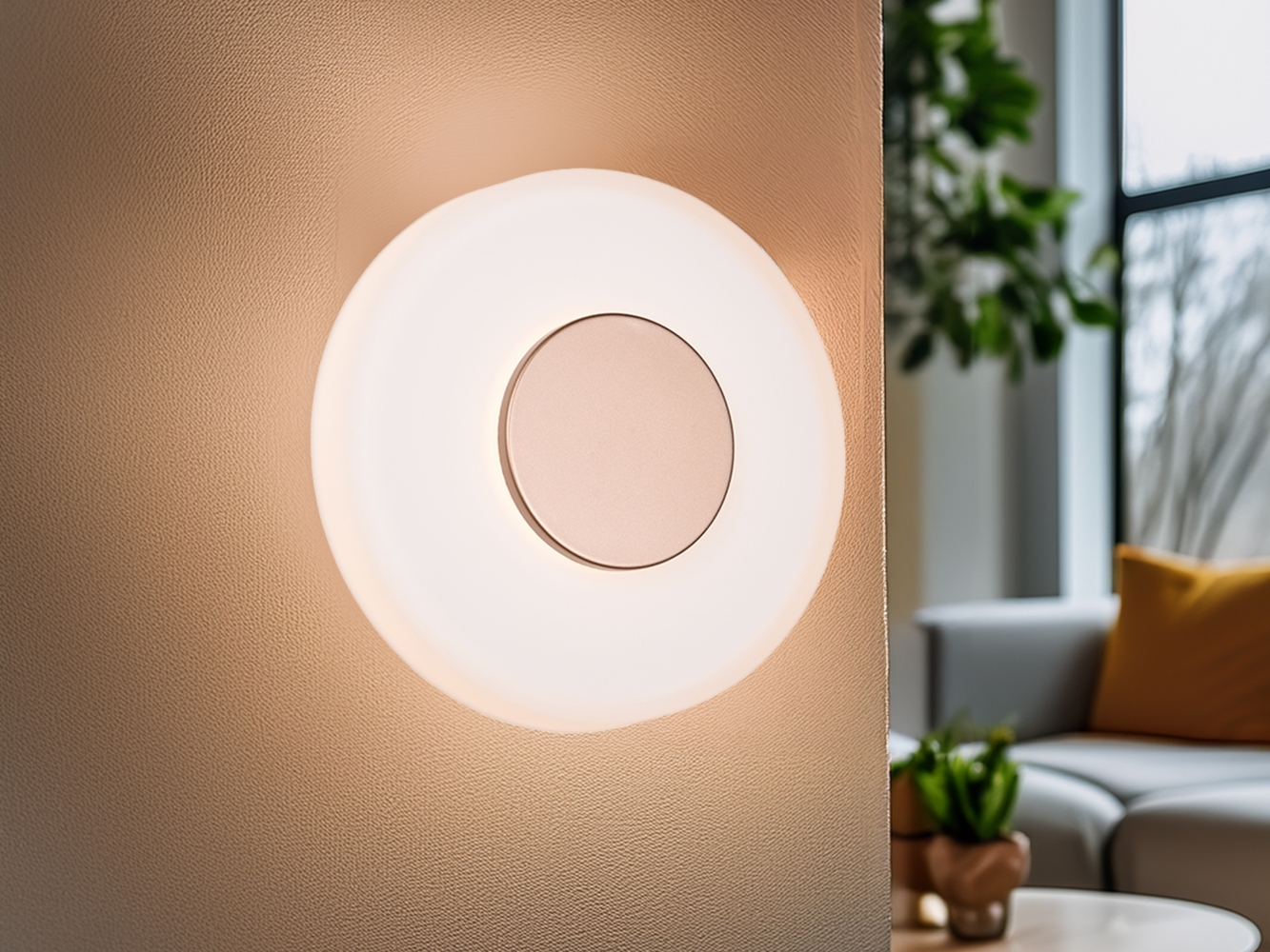 Dimmbare LED Wandleuchte CELESTE mit Glasschirm Weiß, Ø 22cm Bild 1