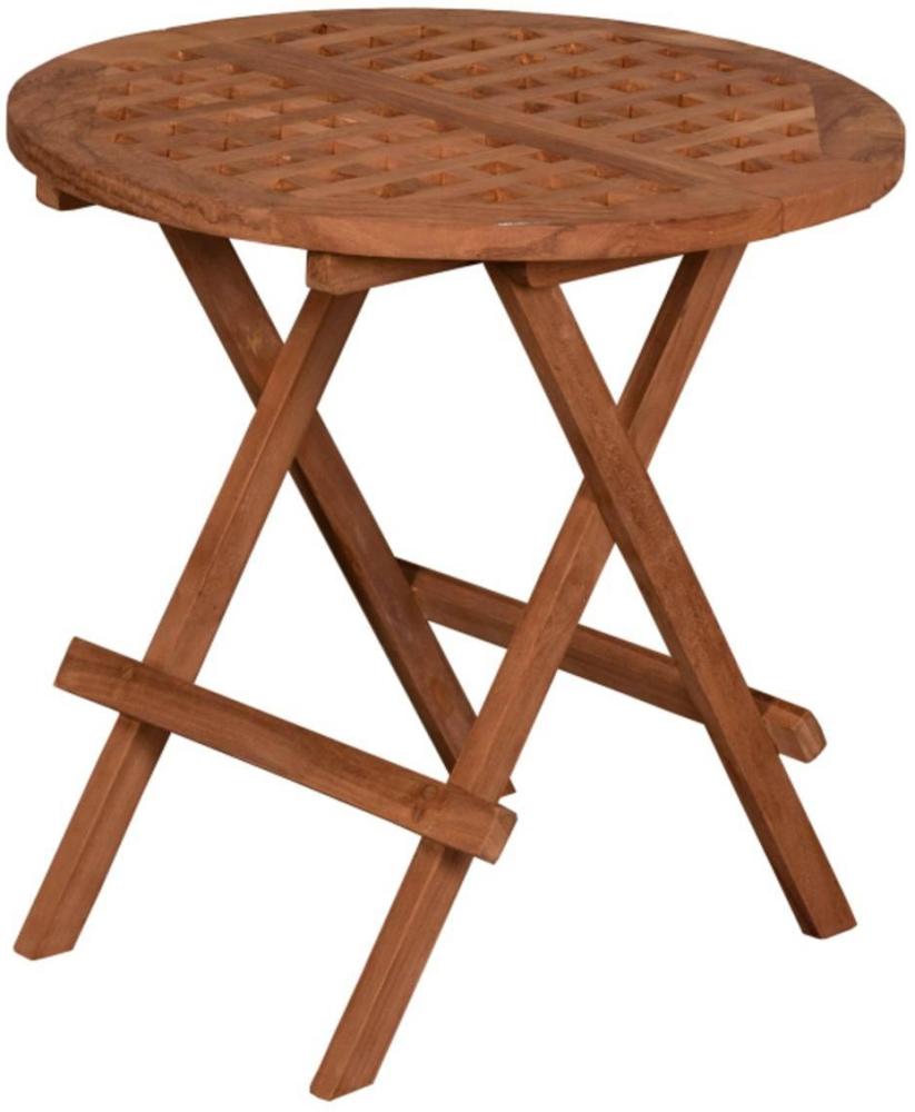 YOURSOL Beistelltisch Woodie Ø 50 cm, Teak, witterungsbeständig, zusammenklappbar, Gartentisch Bild 1