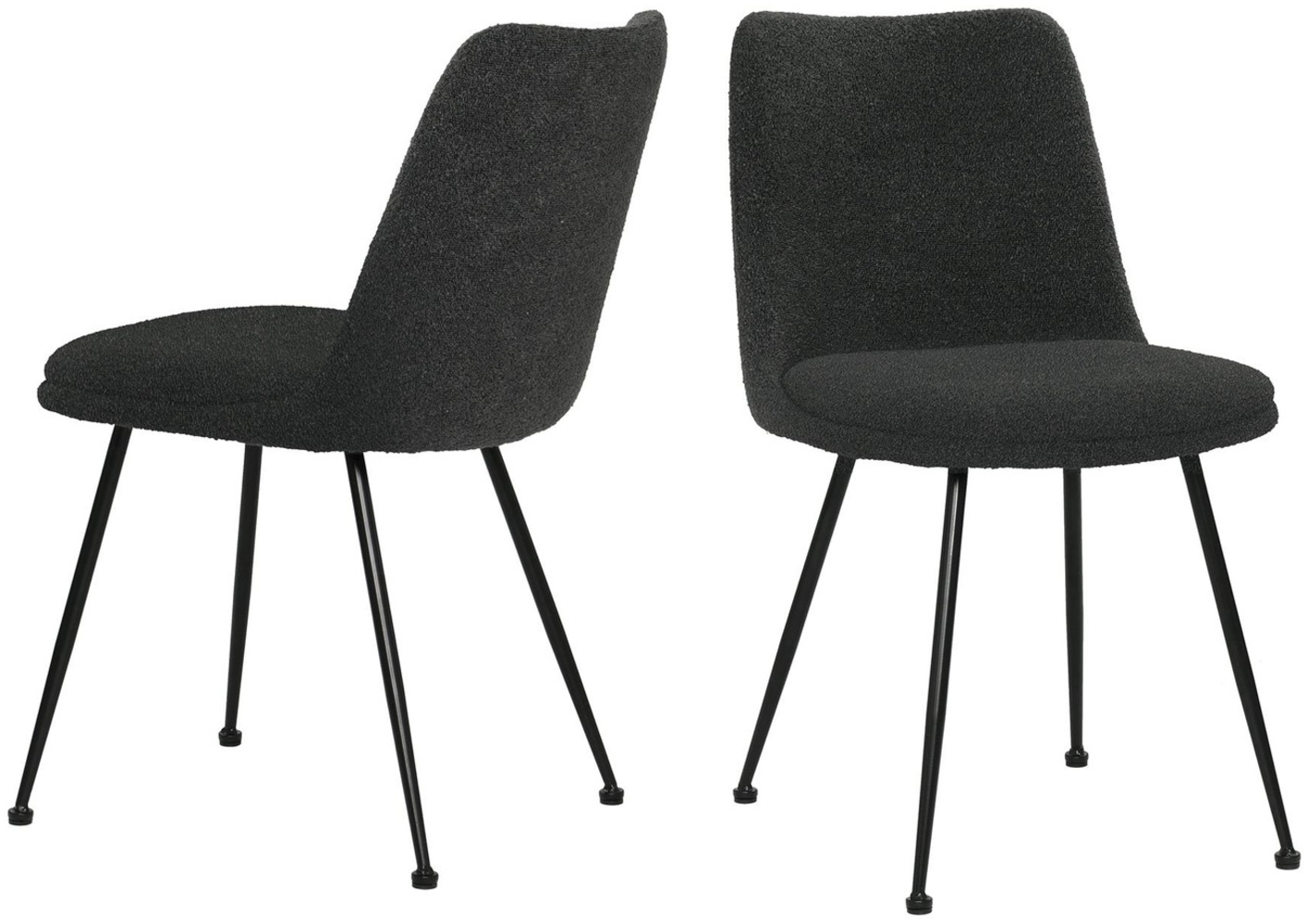 2er Set Stühle Sit&Chairs 58,5 x 83 x 46 cm Polyester Metall Schwarz Bild 1