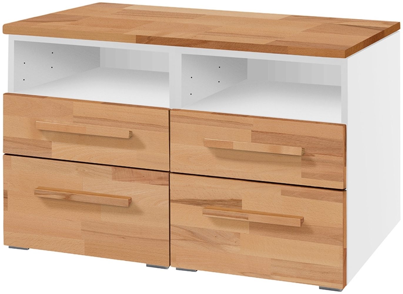 Hasena Kommode Dowio weiss Kernbuche natur, geölt zerlegt Bild 1