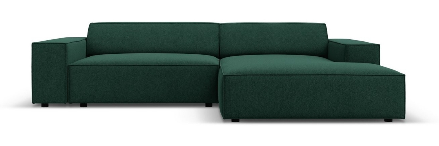 Micadoni Ecksofa Jodie 3-Sitzer Strukturierter Stoff Grün Rechts Bild 1