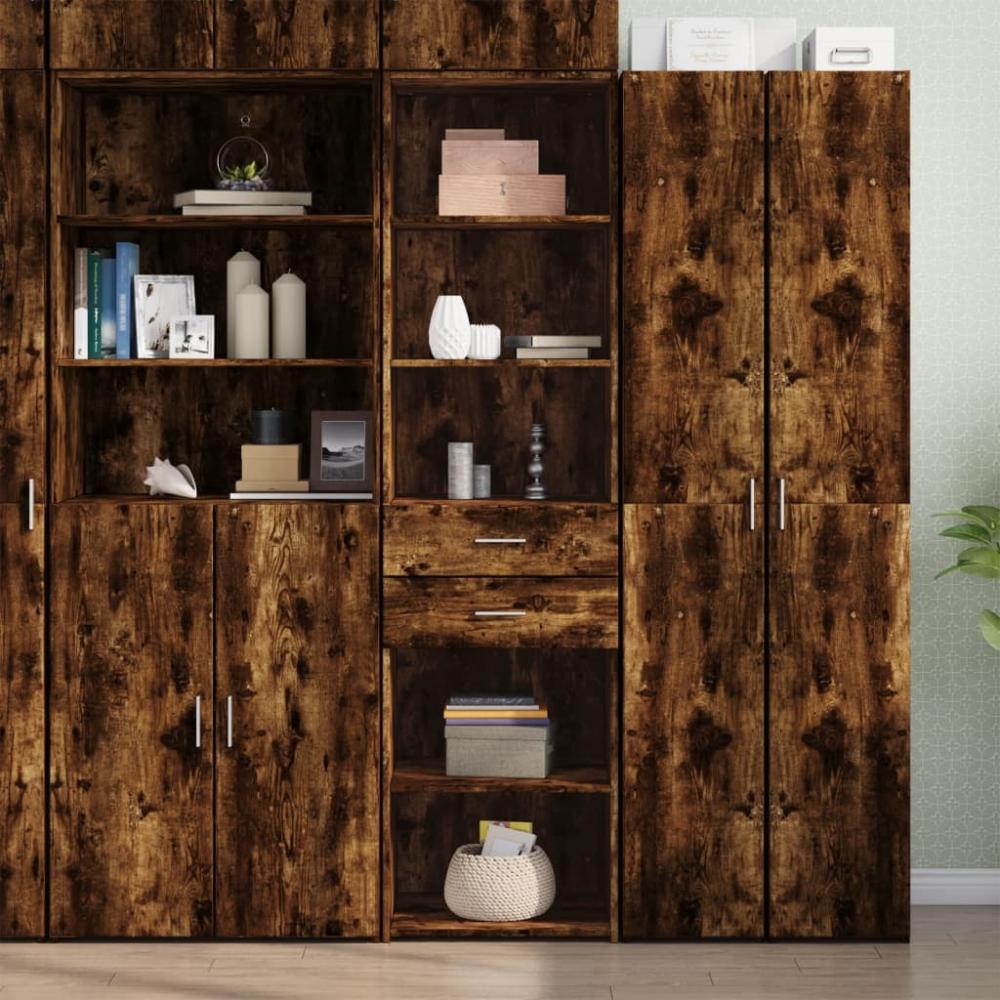 vidaXL Highboard Räuchereiche 50x42,5x185 cm Holzwerkstoff 3281459 Bild 1