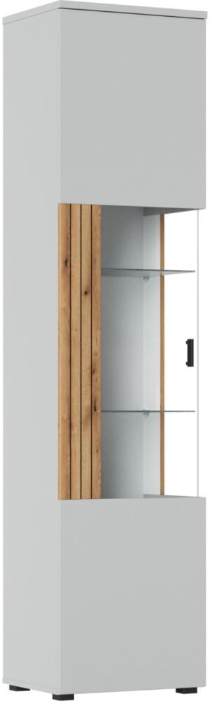 Vitrine Standvitrine Vero 50x40x208cm grau Evoke Eiche MDF, Türschlag links Bild 1