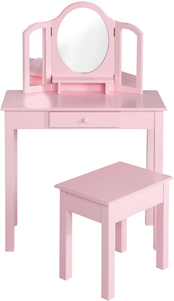 roba Schmink- & Frisiertisch - Schminkspiegel & Hocker - Rosa Bild 1