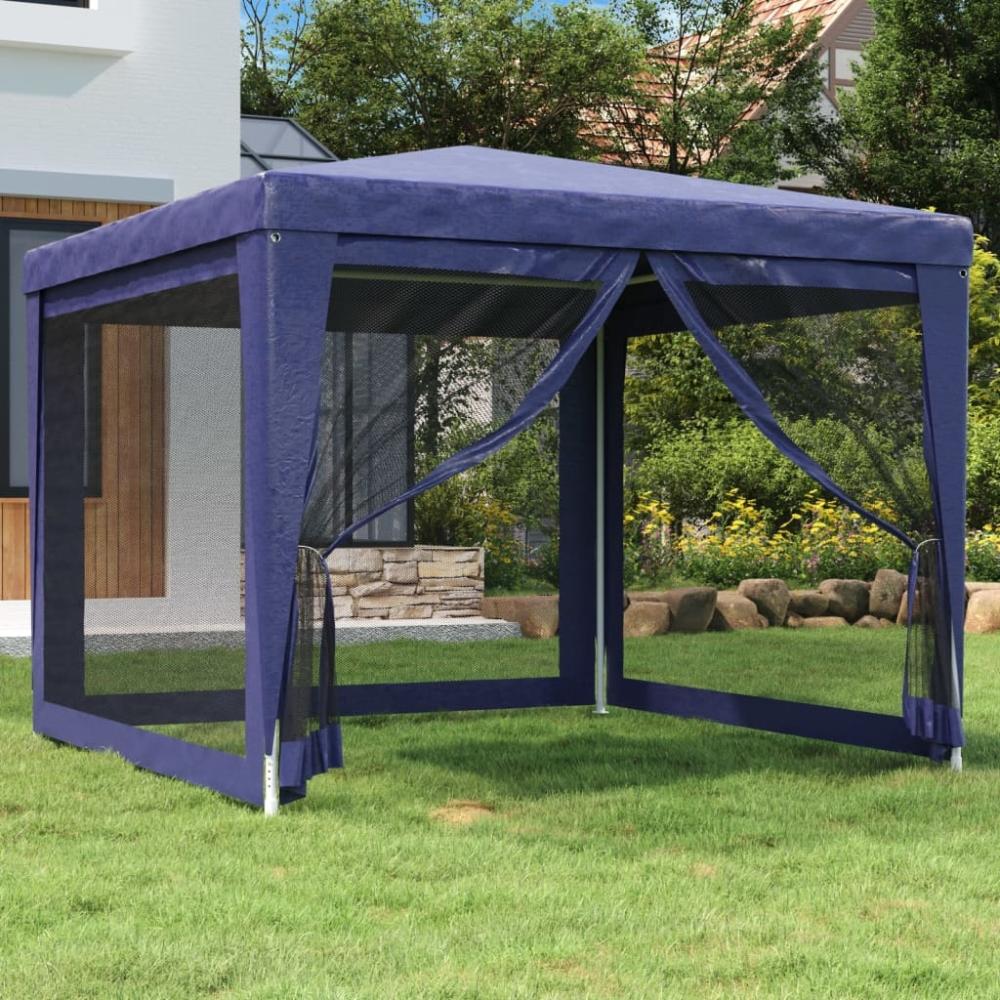 vidaXL Partyzelt mit 4 Mesh-Seitenwänden Blau 3x3 m HDPE 319227 Bild 1